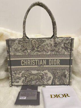 Dior Tote Bag Book Tote Medium Gray